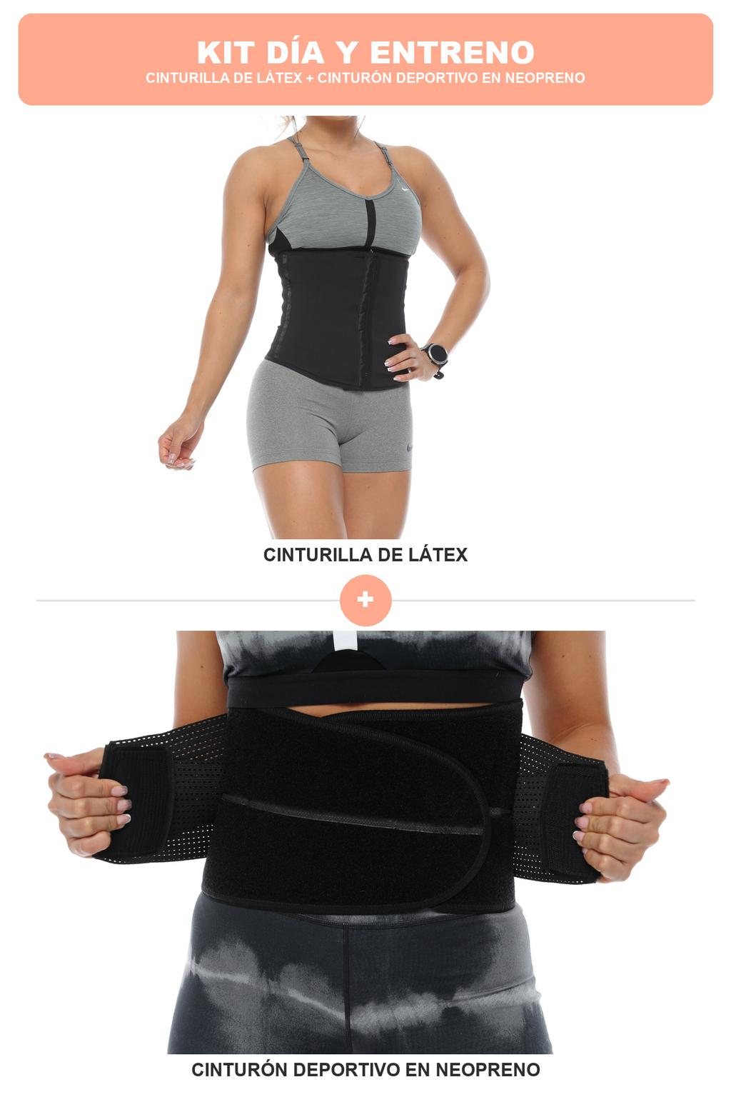 Kit Día y Entreno: Cinturilla de Látex + Cinturón Deportivo en Neopreno