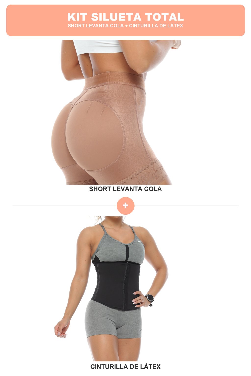 Kit Silueta Total: Short Levanta Cola + Cinturilla de Látex